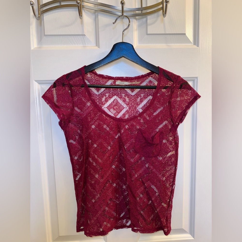 Kimchi Blue Semi-Sheer Lace Top from Urban Outfitters, Size XS